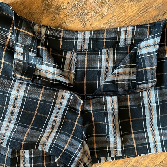 Wmns skort pleated plaid black/orange/grey zip up closure sz medium - Picture 7 of 9